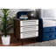 Table de chevet 3 tiroirs Baretta en blanc Columbia