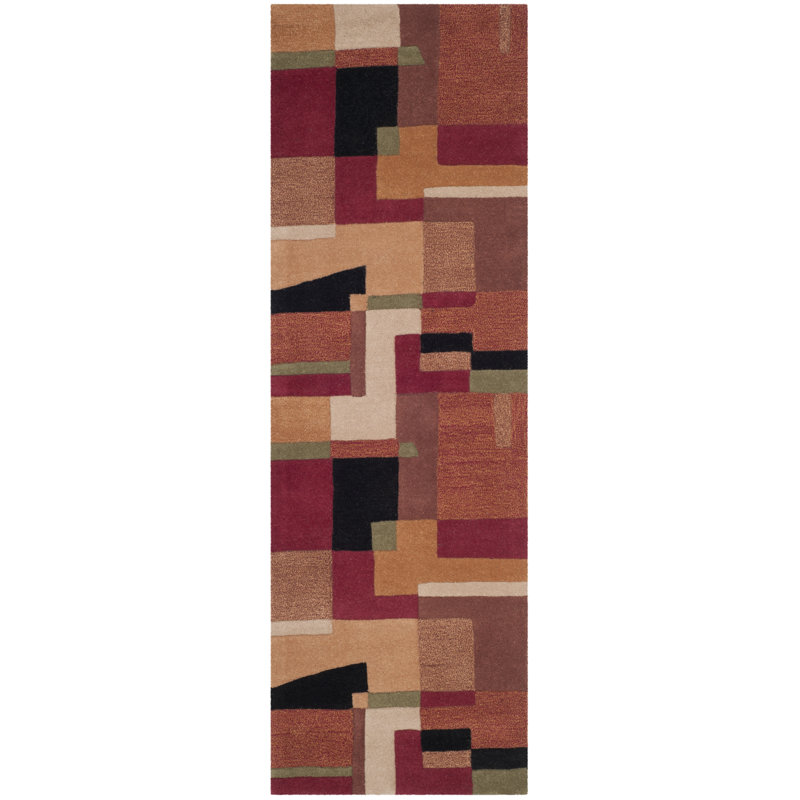 Charbonneau Drive Hand Tufted Wool Geometric Rug, Runner 2'6" x 14'