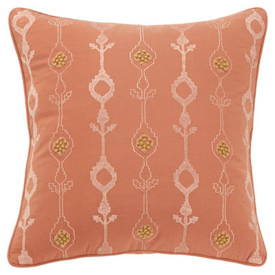 Embroidered Cotton Throw Pillow