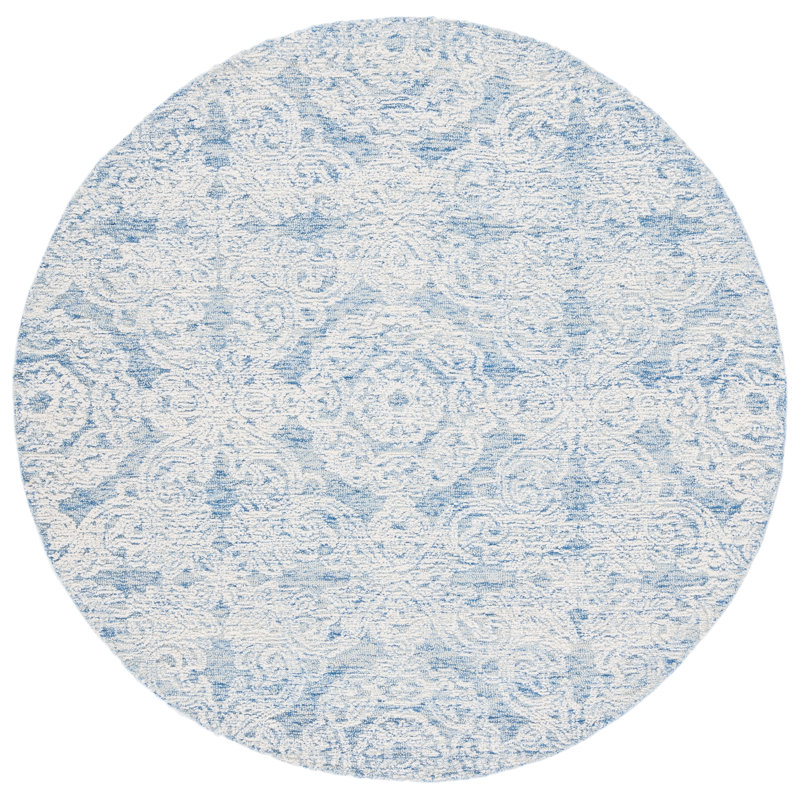 Tapis oriental en laine et en coton touffeté à la main Huntleigh, Rond 6 pi