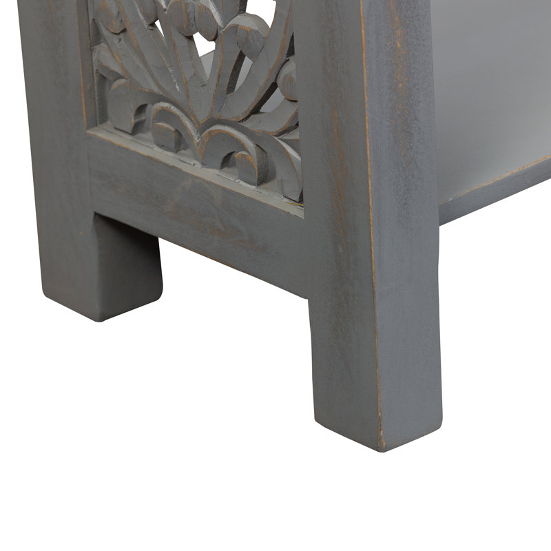 Chouteau 75"H Accent Bookcase w/ Scroll Work, Gray