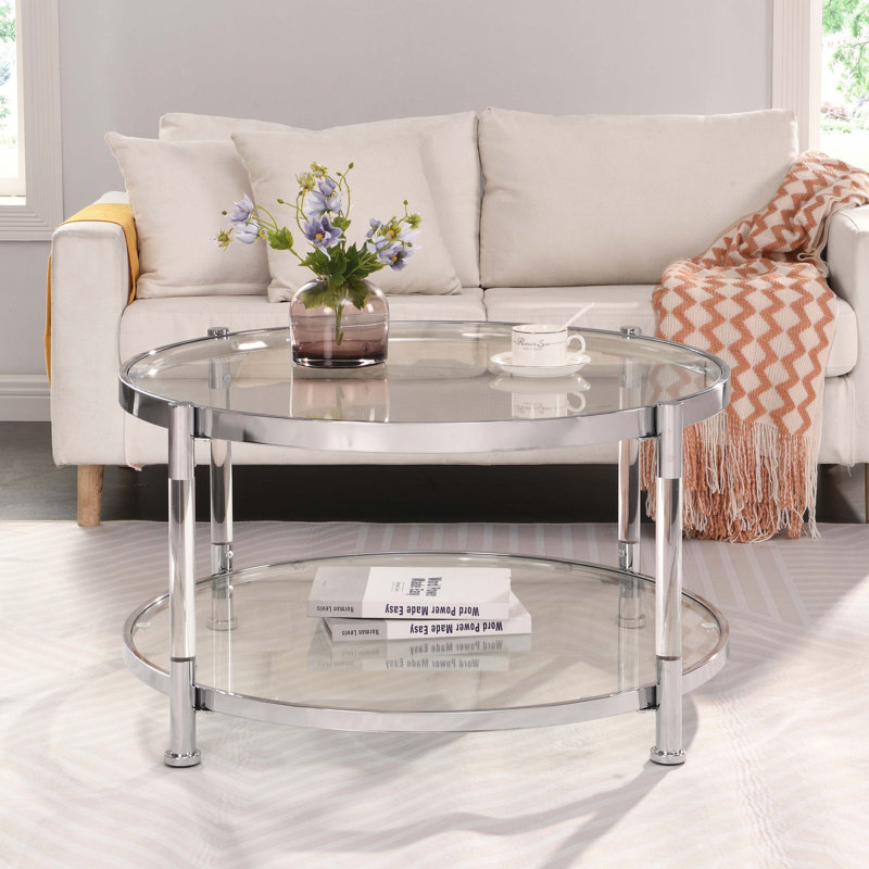 32.3" Round Acrylic Coffee Table