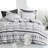 3 Pieces Duvet Cover Set, 100% Brushed Microfiber Striped Comforter Cover Set with Ties - NTBAY-50027986