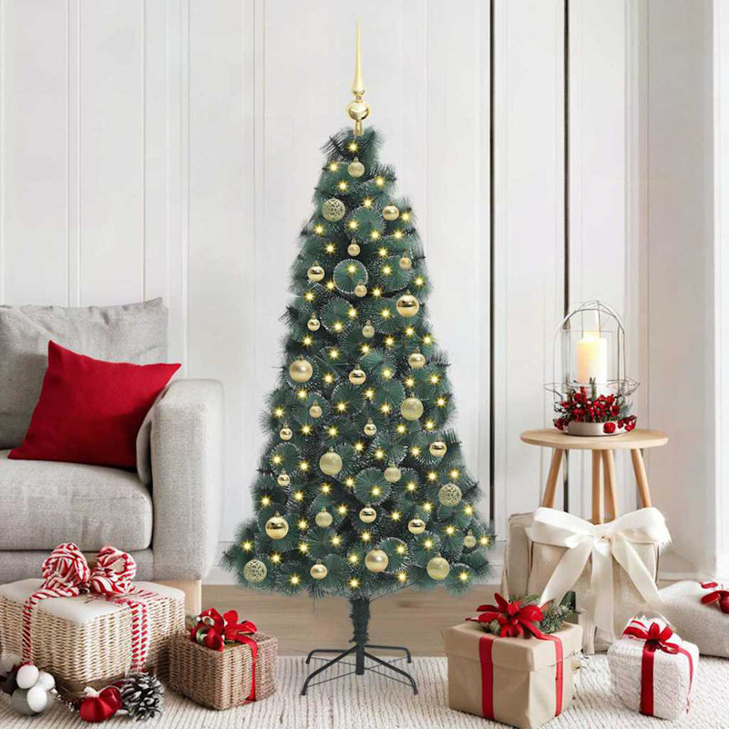 4.92' H Lighted Artificial Christmas Tree, Yellow