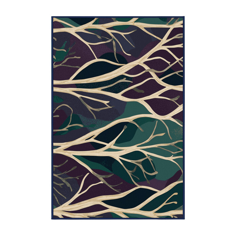 Velvet Leaves Rug, Rectangle 8' x 10'
