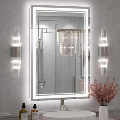 Miroir de salle de bain mural en verre trempé à l'avant et à l'arrière Molly