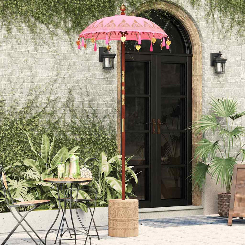 Beach Parasol, 260cm H x 95cm W x 95cm D, Cream Abstract