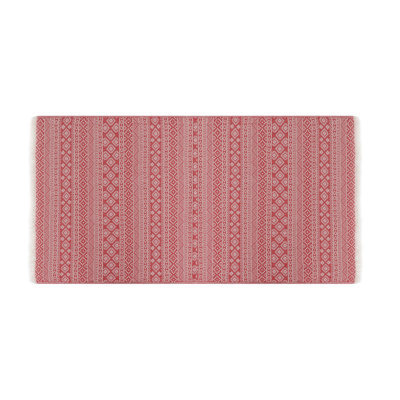Premium 100% Cotton Fouta Beach Towel, 35.4 x 66.9 inches | High Water Absorbent, Soft & Durable | Stylish Red Rug Pattern, Perfect for Beach, Pool, or Spa | Machine Washable at 86-104°F | Lightweight & Quick-Drying