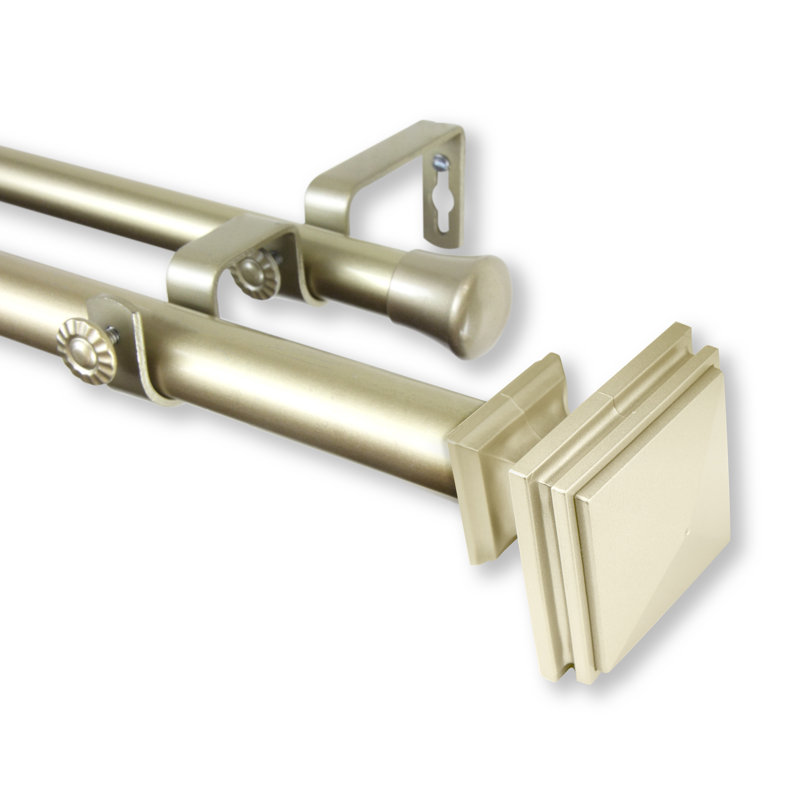 Tringle à rideaux double Avers, l 66 à 120 po, Doré clair
