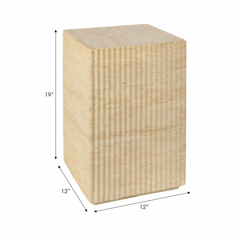 Latitude Run® Beige Concrete Accent Table - Durable 19" Square Home Decor Piece For A Modern Touch To Any Room
