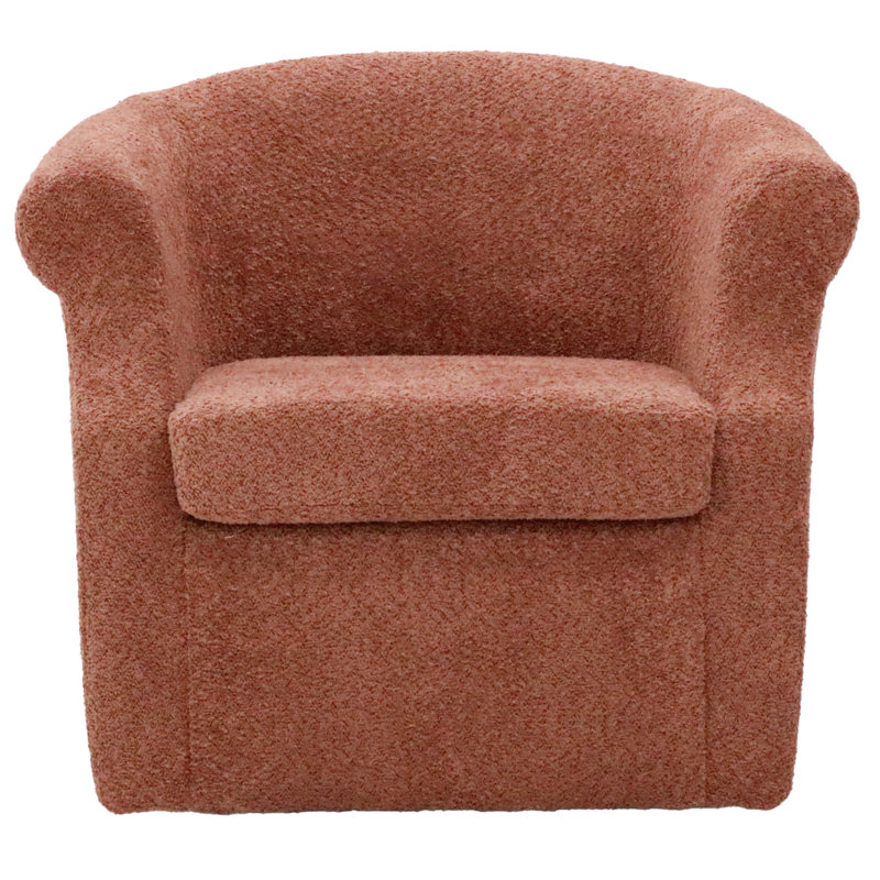 Fauteuil demi-tonneau pivotant l 3,5 po Buril, Mélange de polyester rouge