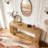 Farmhouse 2-Tier Sofa Table with Vertical Stripe Legs