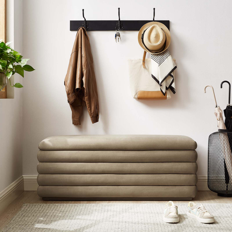 Banc de rangement Modway Mezzo, Velours performance taupe
