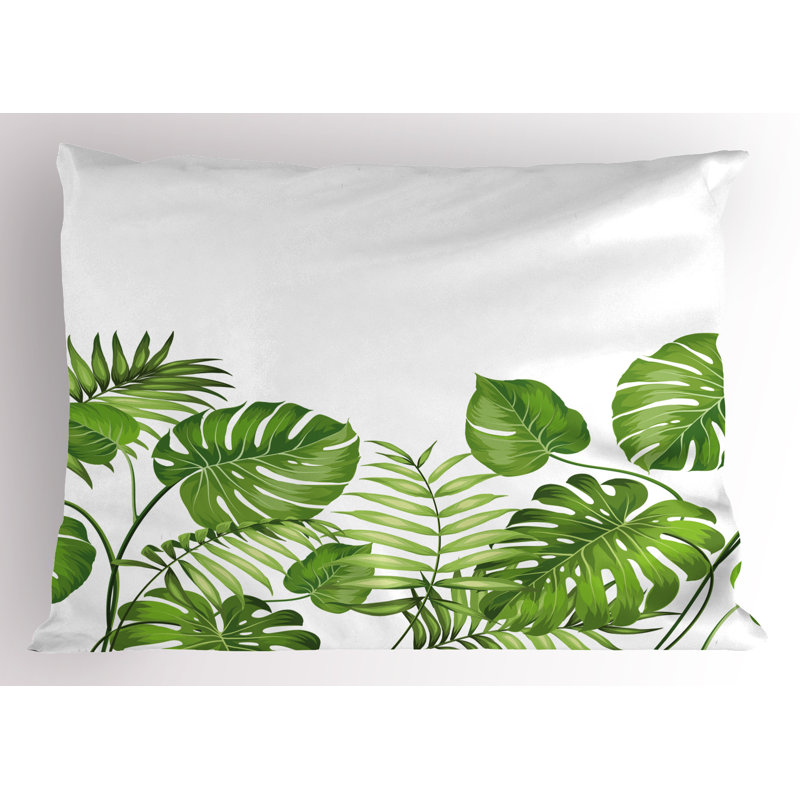 Ensemble de 2 taies décoratives à motif de feuilles Ambesonne, H 20 po x l 26 po