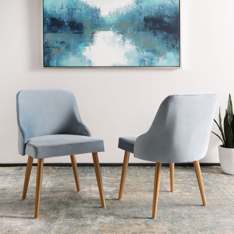 Chaise d'appoint Brynnae, Bleu ardoise / doré