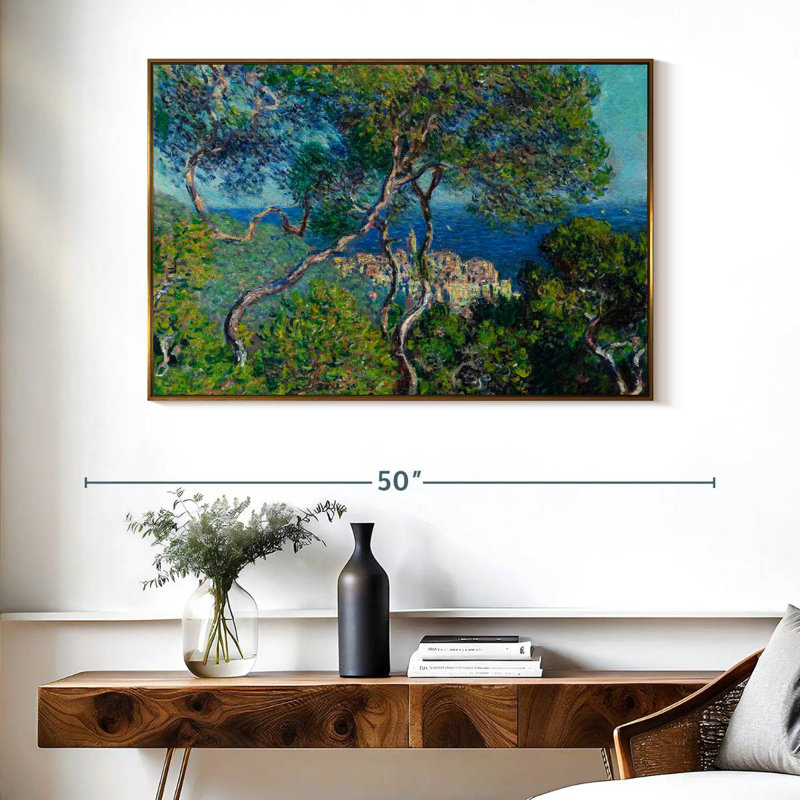 Bordviera 1884, 40 po x 27 po, Cadre flottant doré