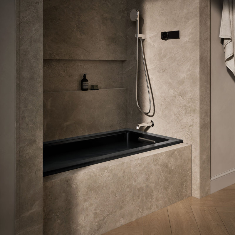 Baignoire tourbillon encastrée 60 po x 30 po Archer®, Noir, Droite