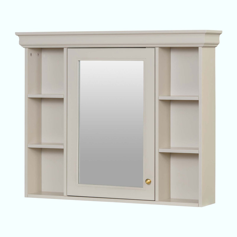 Kylila 35.5'' W 28.74'' H Medicine Cabinet Mirror, Beige Cream