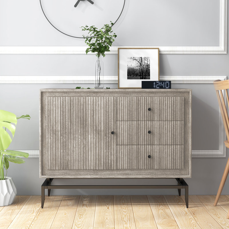 Armoire d'appoint 31 po en bois massif à 1 porte, Gris