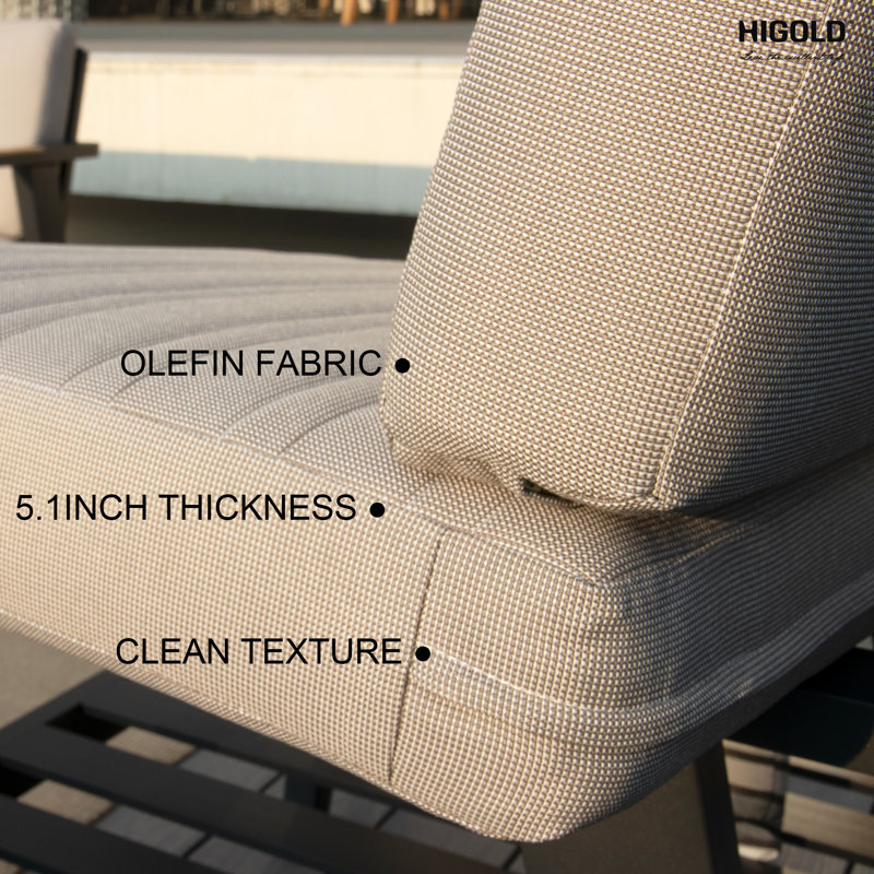 Emoti Aluminum Outdoor Lounge Chair with 5.1" Thickness Cushion