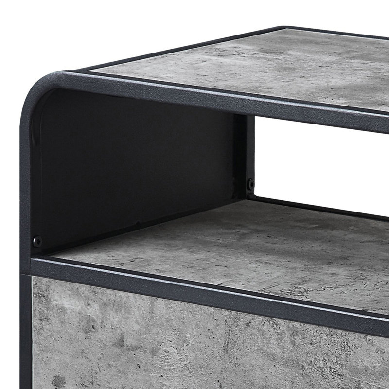 Meuble télé en béton avec 2 tiroirs