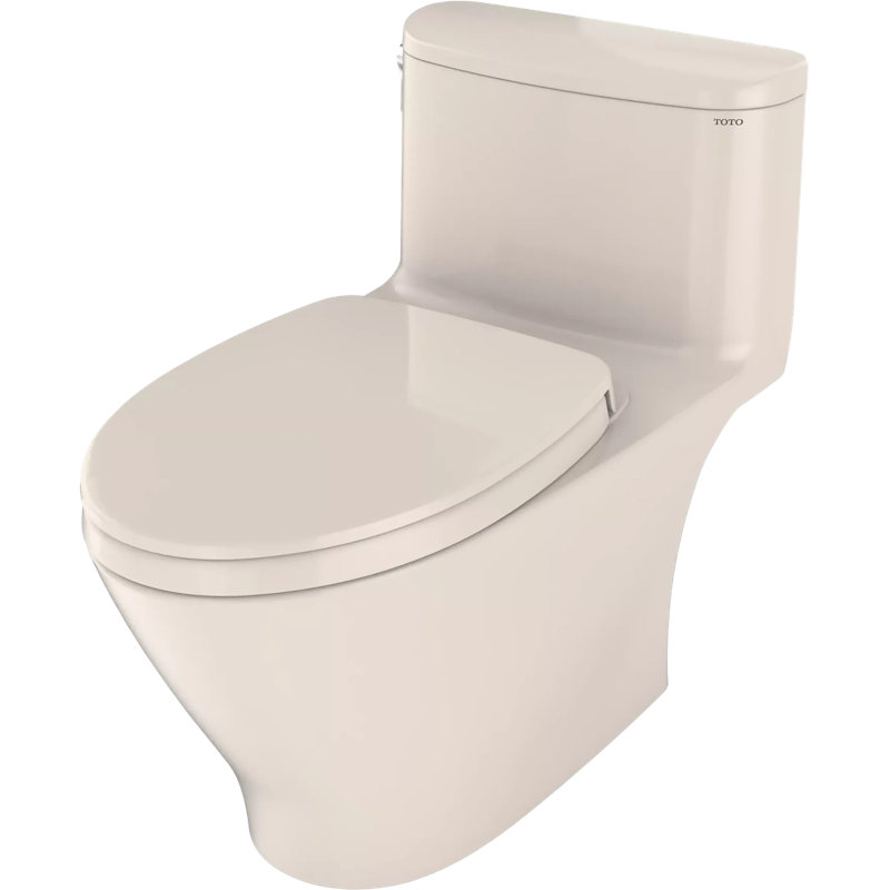 TOTO® Nexus® One-Piece Elongated 1.28 GPF Universal Height Toilet with CEFIONTECT® and SS124 SoftClose Seat, WASHLET®+ Ready, Sedona Beige