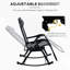 Paire de chaises berçantes d'extérieur, pliable, zéro gravité, inclinable avec coussin, porte-gobelet et téléphone, gris. Rouille - acier, chaises confortables de 2 pièces, plateau berçant, structure en acier, tissu respirant. Rapide