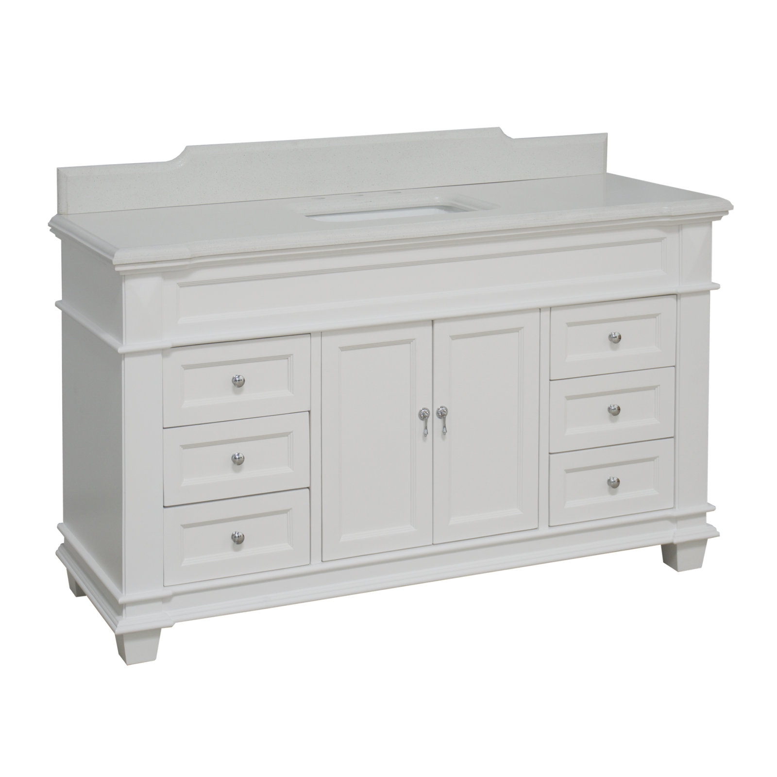 Ensa 60'' Single Bathroom Vanity, White, Quartz