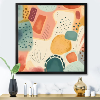 Orange, motif amusant de formes I - salon moderne d'art mural géométrique