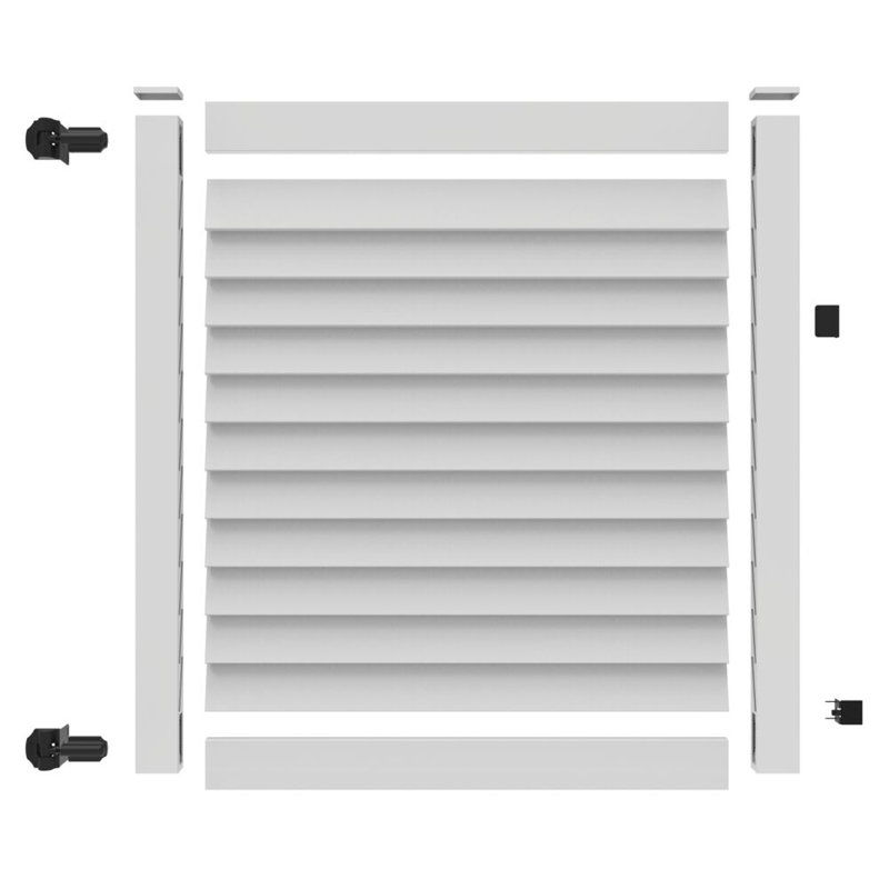 Barrière d'intimité à persiennes, Blanc, H 71,5 po x l 58 po