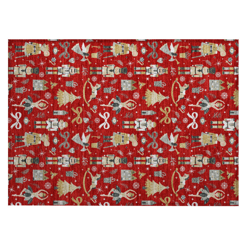 Xhevrie Machine Woven Area Rug, Rectangle 1'8" x 2'6"