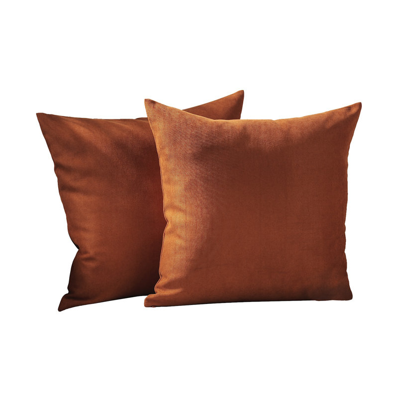 Decorative Throw Cushion Covers, Burnt Orange, 18" H x 18" W
