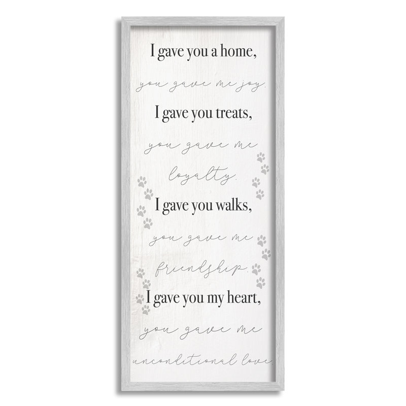 Gave You My Heart Pet Dog, H 24 po x l 10 po, Estampe numérique Farmhouse