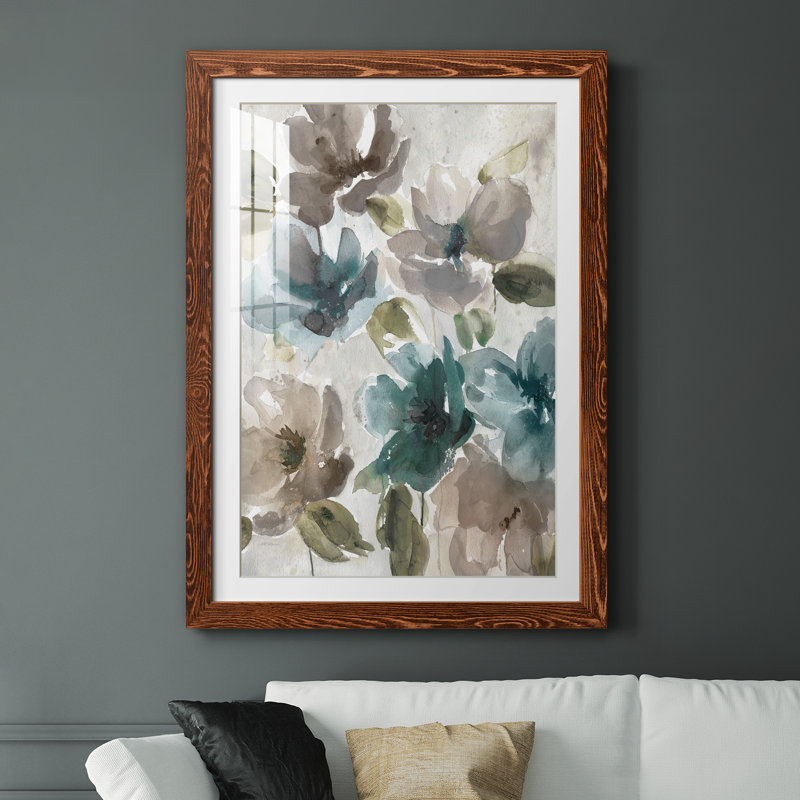 Topaz Garden I - peinture encadrée, Cadre en érable, H 37,5 po x l 27,5 po x P 1,5 po