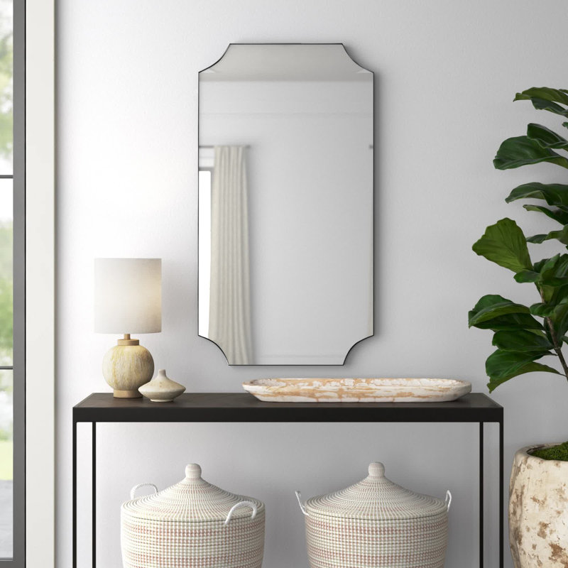 Letellier Metal Wall Mirror, 40.25” H x 22.25” W, Nickel