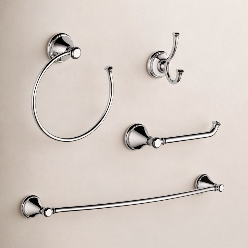 Cassidy™ 4-Piece Bathroom Hardware Set, Chrome