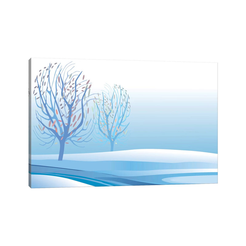 Winter Landscape by Charles Harker - Wrapped Canvas Print, 20.32 cm H x 30.48 cm W