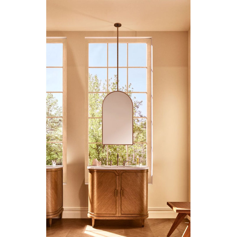 Hanging Arch Framed Mirror, Brass