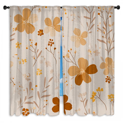 Rideaux de fenêtre à motif floral obscurcissant et obscurcissant - 2 panneaux