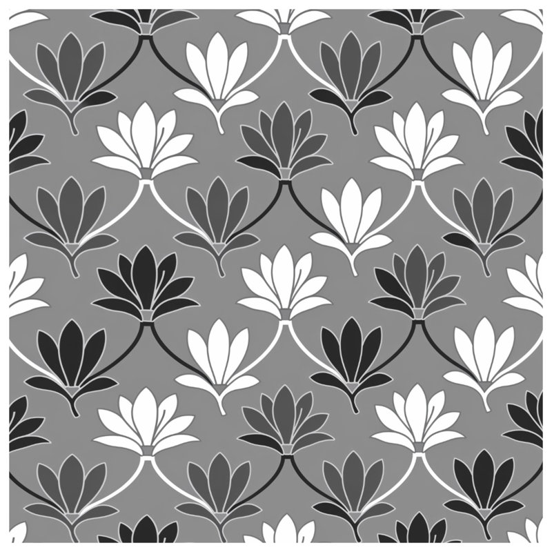 Couvertures à motifs floraux gris, 50in W x 60in H