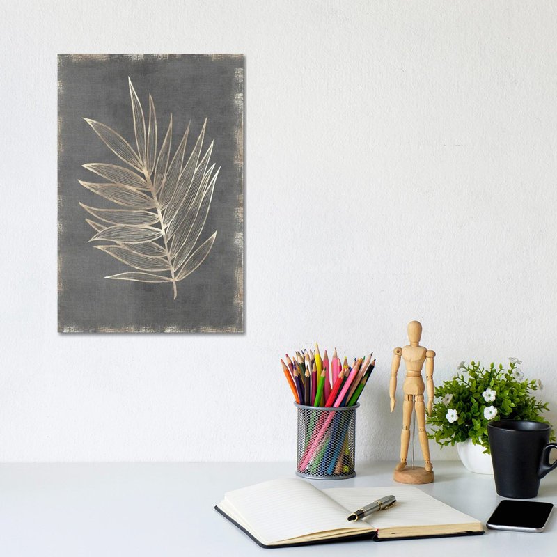«Gilded Botanical I» par Eva Watts - impression sur toile tendue, H 12 po x l 8 po x P 0,75 po
