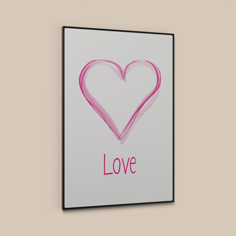 «Heart» par Katrina Craven - impression sur toile, H 60 po x l 40 po, Cadre plat flottant, Noir