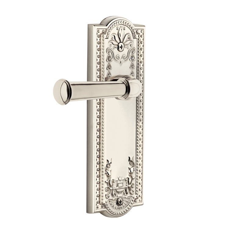 Grandeur Parthenon Plate with Georgetown Lever, Polished Nickel, 2 3/4", Passage (Hall & Closet)
