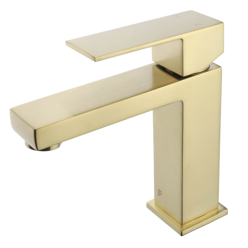 Single Hole Bathroom Faucet with Pop-up Drain and Strainer Basket, Satin Brass