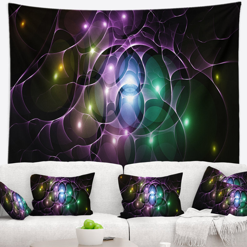 Tapisserie cercles multicolores avec cercles d’espace, H 32 po x l 39 po