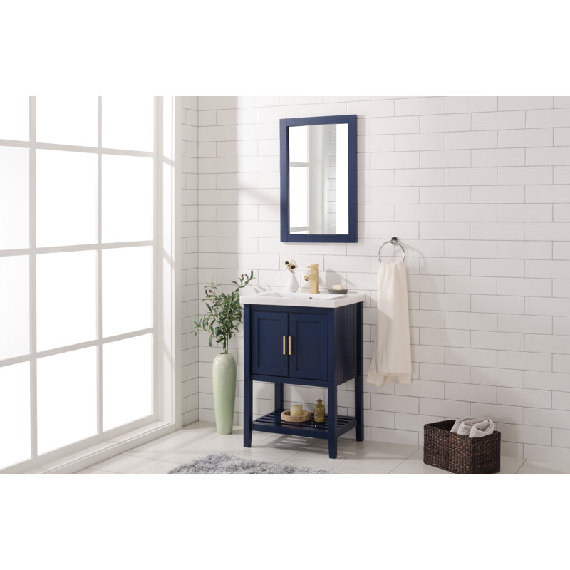 Ensemble de meuble-lavabo simple 24 po Groth, Bleu