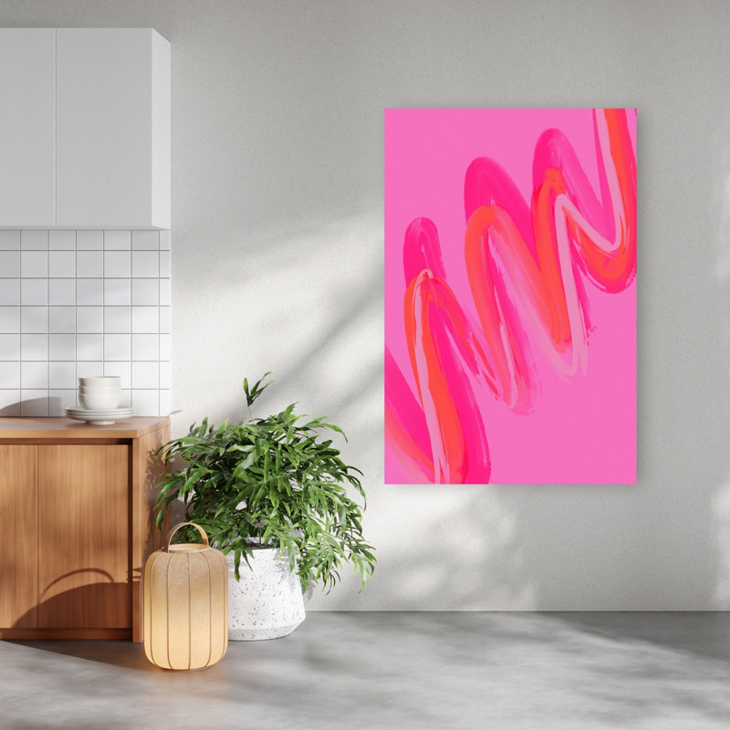 Untitled Abstract Bold Colorful Lilac Violet Wall Art Print 1 Piece Wrapped Canvas Wall Art, 152.4cm H x 101.6cm W