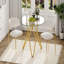 Table de salle à manger ronde en verre trempé de 35,4 po, convenant à 1 à 4 personnes, petite table de salle à manger de cuisine compacte, équipée de pieds de table en métal robustes