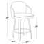 Tabouret de comptoir à hauteur fixe avec pivot en bois blanc et similicuir avec repose-pieds rond chromé - ensemble de 2-537095723