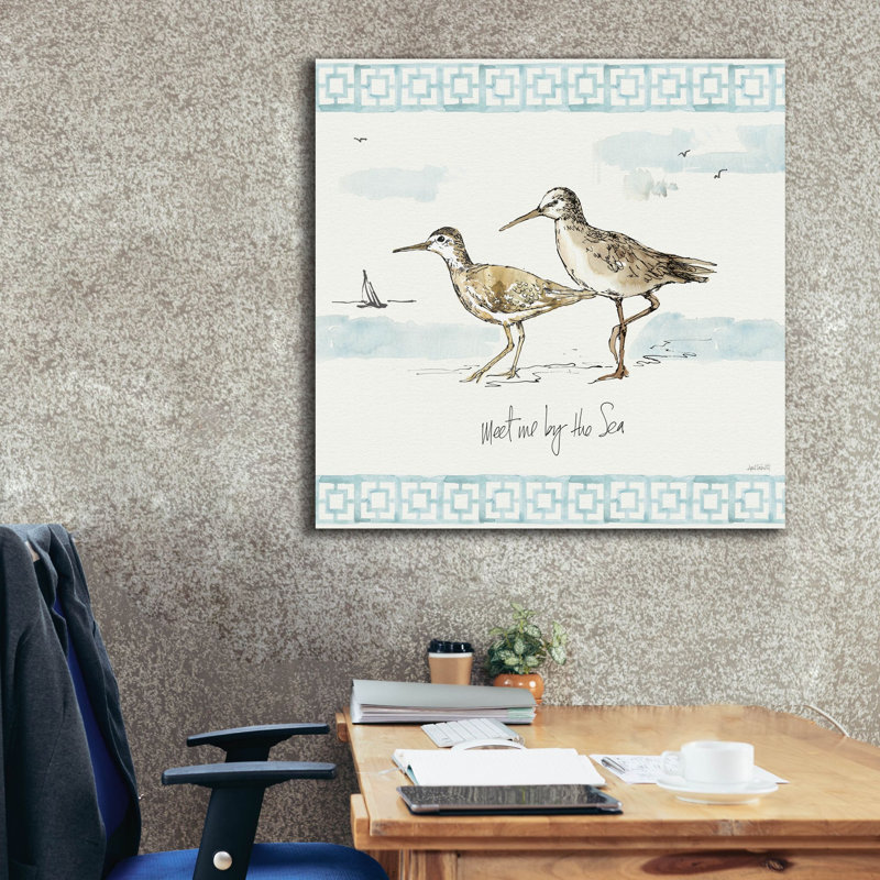 «Sandpiper Sea 4» par Anne Tavoletti, art mural sur toile, H 37 po x l 37 po x P 1,5 po